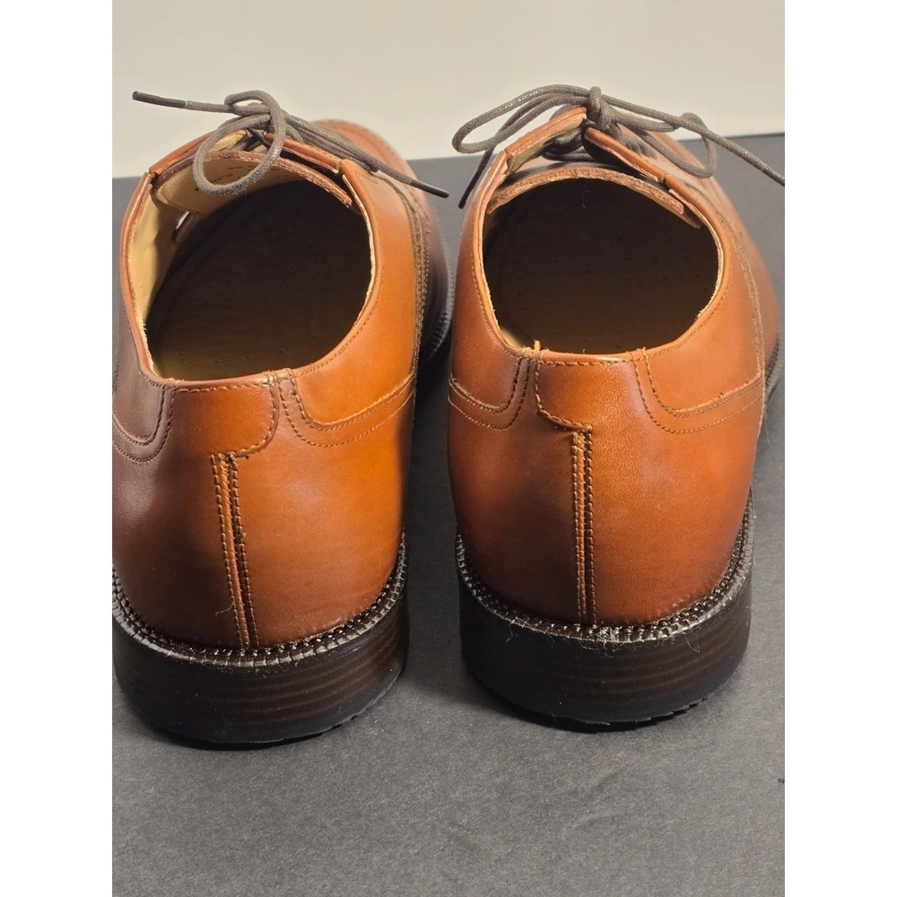 Johnston & Murphy McGrath Mens Italian Calfskin Leather Saddle Brown Oxfords NEW - Picture 9 of 16